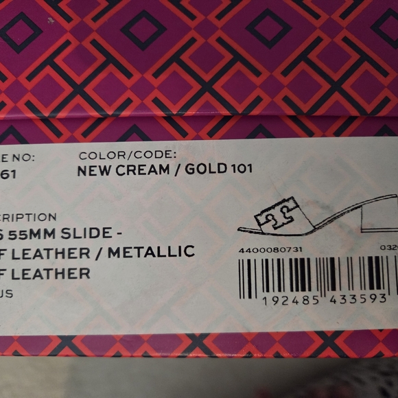 Tory Burch Ines Gold Cream Slide Sandals Mules 10 - Picture 7 of 7